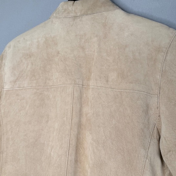 LORD & TAYLOR Tan Suede Leather Jacket Women's Size L Classic Style‎ - Picture 10 of 14